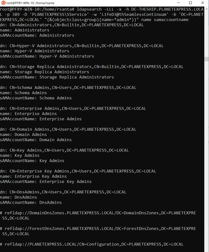 ldapsearch listing groups with admin in the name