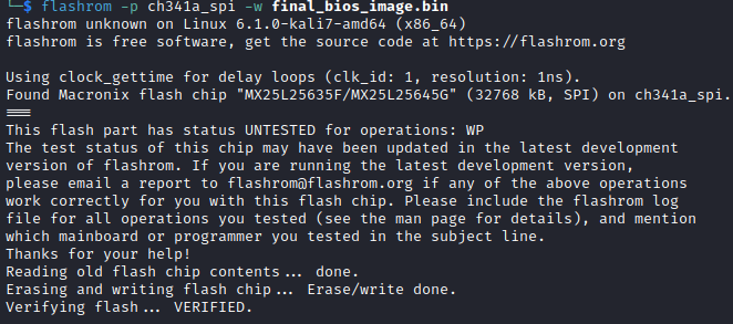 flashrom reading the BIOS chip via CH341A