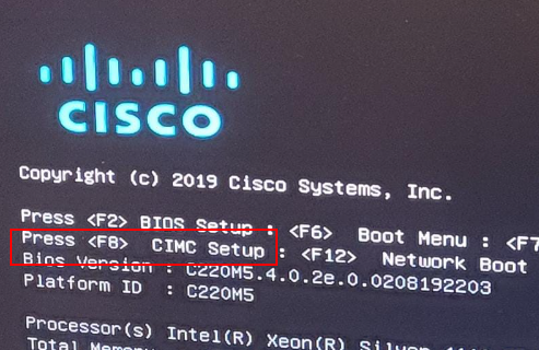 BIOS screen now offering CIMC configuration