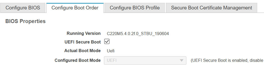 CIMC dashboard identifying a C195