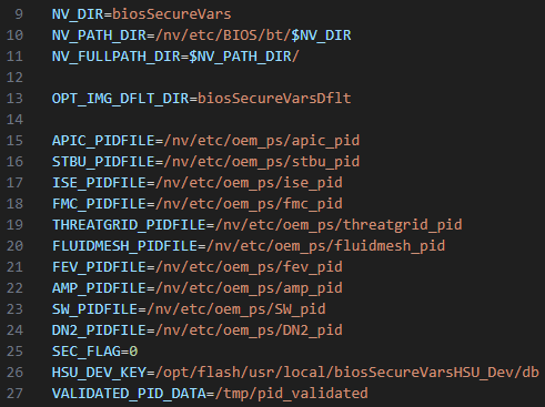 Hardcoded Secure Boot profiles in the script