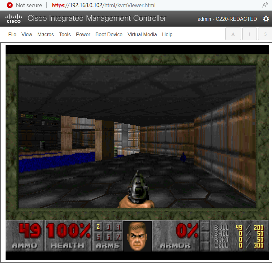 DOOM gameplay on the C195