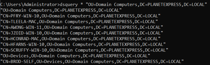 dsquery with only an OU start node
