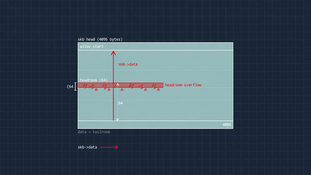 skb head with data pointer sitting past the allocation