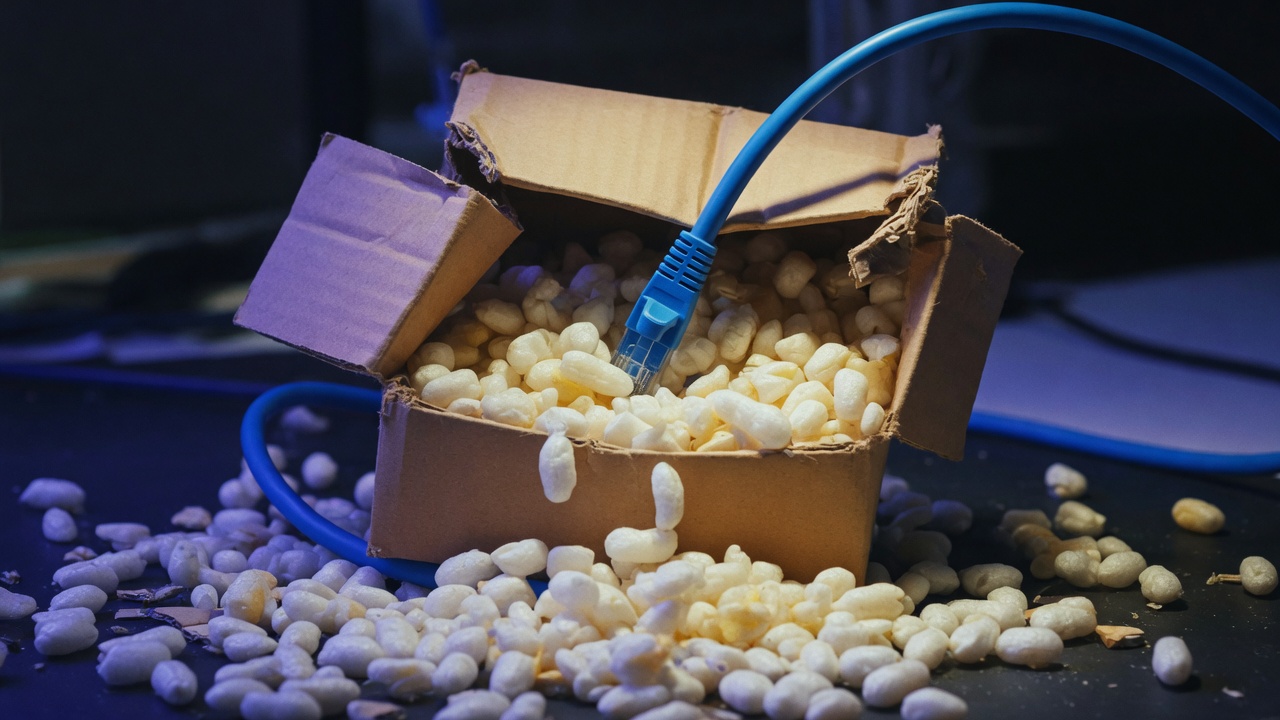 A virtual cable overflowing a too-small box