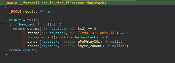 Hiding-table related logic