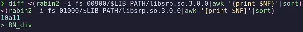 Import table diff adding BN_div only in 8.0.3.01000
