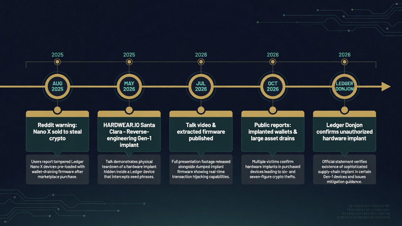 Editorial timeline from August 2025 Reddit warning to October 2026 reporting