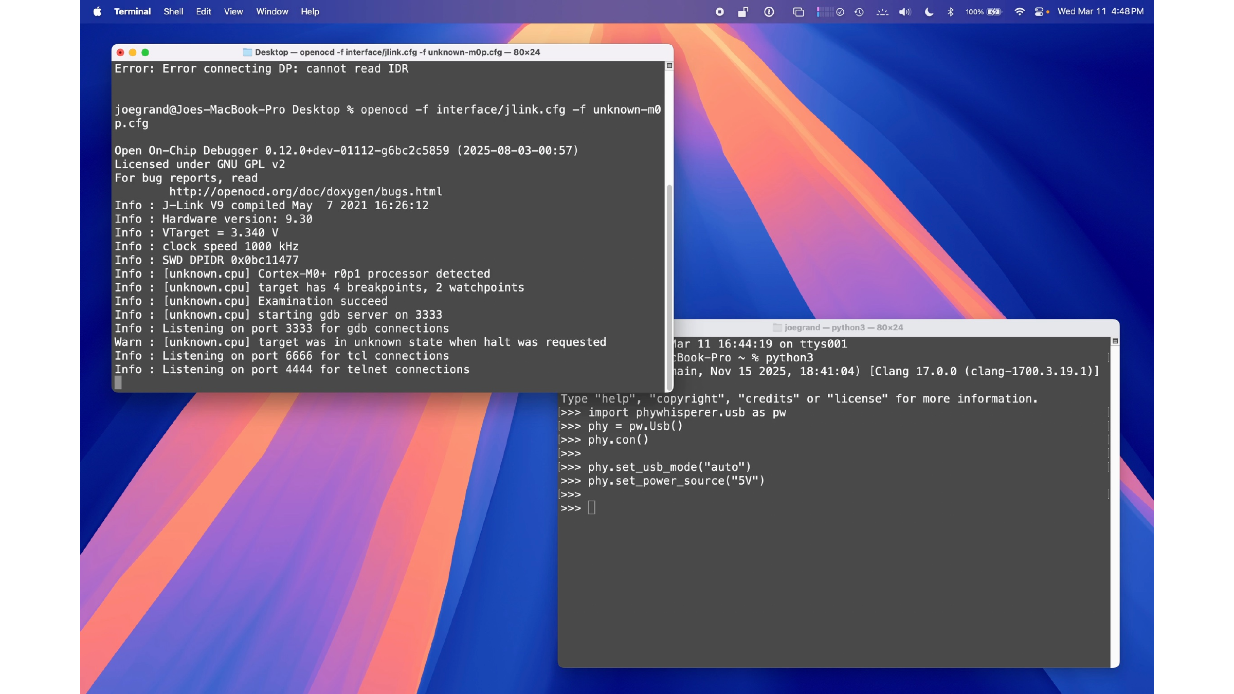 SWD / debug photograph 2