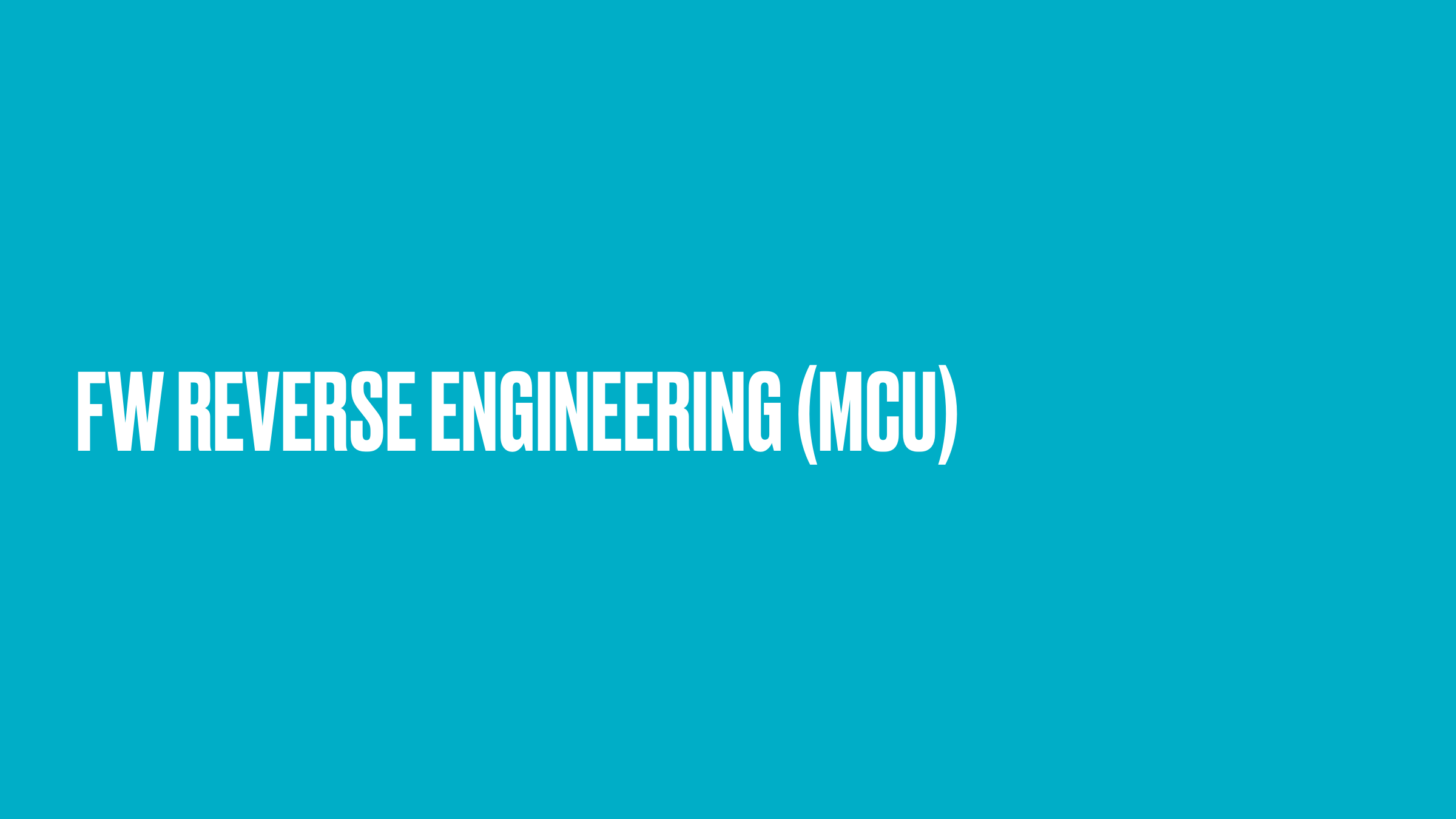 Section title: FW Reverse Engineering (MCU)