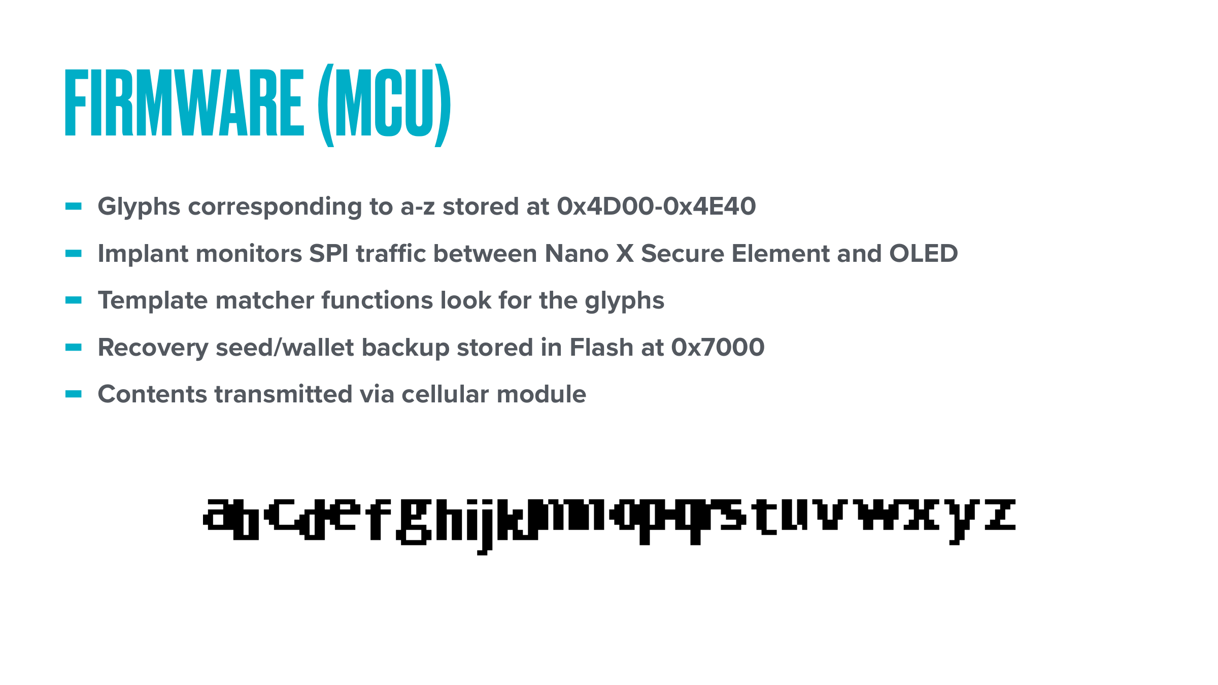 Firmware (MCU) behaviour bullets